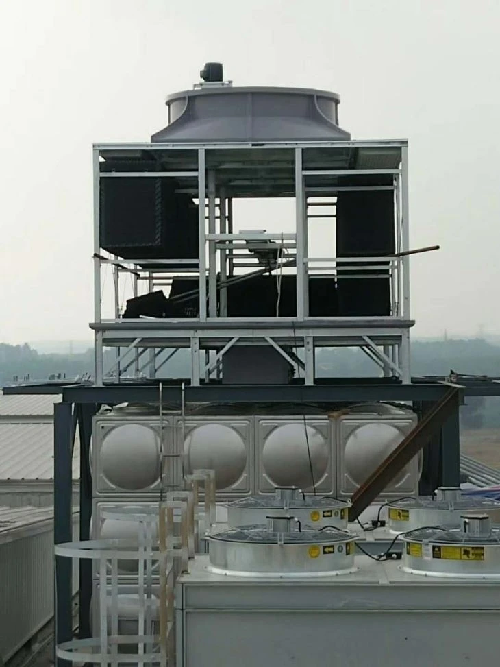 square cooling tower installation